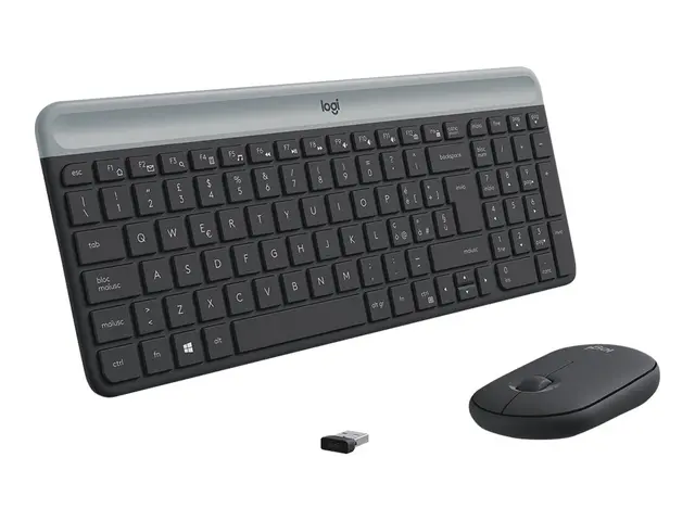 Logitech Slim Wireless Combo MK470 - Tastatur- og mussett - trådlø...
