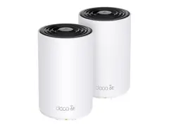TP-Link Deco XE75 Pro V1 - Wi-Fi-system - (2 rutere) inntil 5500 kvadratfot - maske 1GbE, 2.5GbE - Wi-Fi 6E - Multib&#229;nd