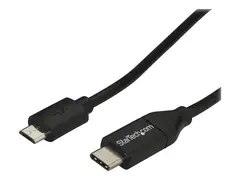StarTech.com USB C to Micro USB Cable 2m 6ft USB-C to Micro USB Charge Cable - USB 2.0 Type C to Micro B - Thunderbolt 3 Compatible (USB2CUB2M) - USB-kabel - USB-C (hann) til Micro-USB type B (hann) - USB 2.0 - 2 m - svart