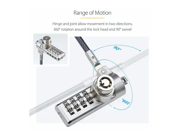 Startech 10-Pack Dual-Access Laptop Lock, 6.5ft (2m) Keyed Alike a...