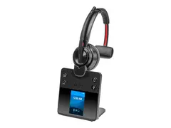 Poly Savi 8410 Office - Savi 8400 series hodesett - on-ear - DECT / Bluetooth - tr&#229;dl&#248;s - svart - Certified for Microsoft Teams