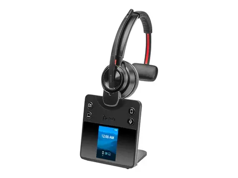 HP Poly Savi 8410 Office - Savi 8400 series hodesett - on-ear - DECT / Bluetooth - trådløs - svart - Certified for Microsoft Teams