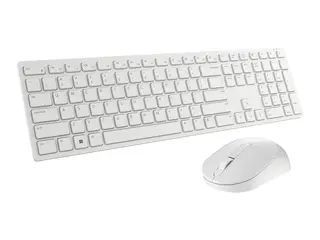 Dell Pro Keyboard and Mouse KM5221W - Tastatur- og mussett trådløs - 2.4 GHz - QWERTY - US International - hvit - med 3 years NBD Advance Exchange
