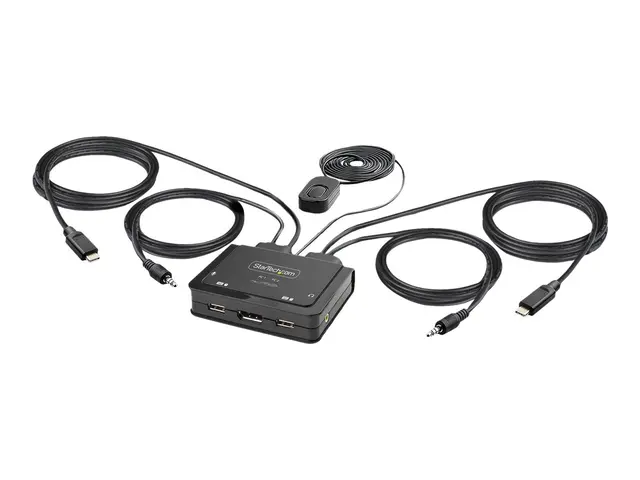 StarTech.com 2-Port USB-C Cable KVM Switch, 4K 60Hz DisplayPort Ou...