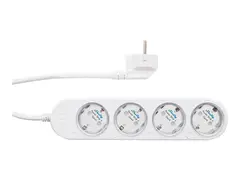 Shelly S4PL-00416EU - Gen 4 - strømfordelingslist 220 - 240 V - 3680 watt - Wi-Fi, Bluetooth - inngang: power CEE 7/7 - utgangskontakter: 4 (power CEE 7/3) - 1.5 m kabel - hvit
