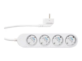 Shelly S4PL-00416EU - Gen 4 - strømfordelingslist 220 - 240 V - 3680 watt - Wi-Fi, Bluetooth - inngang: power CEE 7/7 - utgangskontakter: 4 (power CEE 7/3) - 1.5 m kabel - hvit