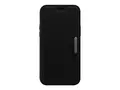 OtterBox Strada Series Folio - Lommebok for mobiltelefon l&#230;r, polykarbonat, metall&#229;s - skyggesvart - for Apple iPhone 12, 12 Pro