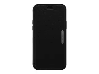 OtterBox Strada Series Folio - Lommebok for mobiltelefon lær, polykarbonat, metallås - skyggesvart - for Apple iPhone 12, 12 Pro