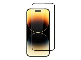 Screenor Premium - Skjermbeskyttelse for mobiltelefon full deksel - glass - rammefarge svart - for Apple iPhone 15 Plus, 16 Plus