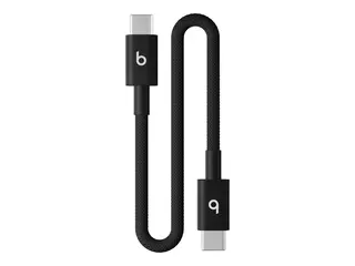 Beats - USB-kabel - 24 pin USB-C (hann) til 24 pin USB-C (hann) USB 2.0 - 20 cm - flettet kabel, Hurtiglading opptil 60W, forsterket design - svart bolt