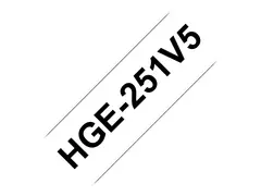 Brother HGE-251V5 - Svart p&#229; hvitt - Rull (2,4 cm x 8 m) 5 kassett(er) laminert teip for P-Touch PT-9500pc, PT-9700PC, PT-9800PCN; P-Touch R RL-700S