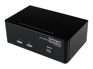 Startech 2 Port KVM Switch - DVI and VGA w/ Audio and USB 2.0 Hub Dual Monitor / Display / Screen KVM Switch - DVI VGA (SV231DDVDUA) - KVM / lyd / USB-svitsj - 2 porter