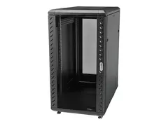 Startech 25U Network Rack Cabinet on Wheels 36in Deep - Portable 19in 4 Post Network Rack Enclosure for Data &amp; IT Computer Equipment w/ Casters (RK2536BKF) - Rack - 25U