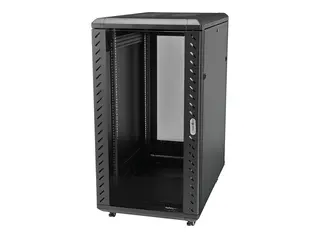 Startech 25U Network Rack Cabinet on Wheels 36in Deep - Portable 19in 4 Post Network Rack Enclosure for Data &amp; IT Computer Equipment w/ Casters (RK2536BKF) - Rack - 25U