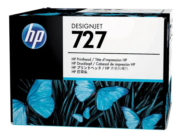 HP 727 - Matt svart, fotosort, cyan, magenta, gul, grå skriverhode...