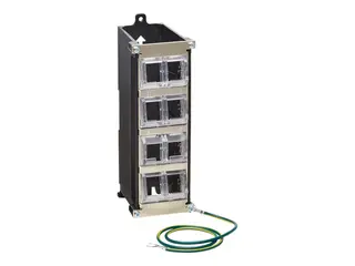EATON 8-Port Metal DIN-Rail Mounting Keystone Patch Panel with Grounding Blac