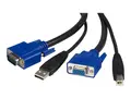 StarTech.com 2-in-1 USB KVM Cable Keyboard / video / mouse / USB cable - HD-15 (VGA), USB Type B (M) to USB, HD-15 (VGA) - 6 ft - SVUSB2N1_6 - tastatur / video / mus / USB-kabel - 1.8 m