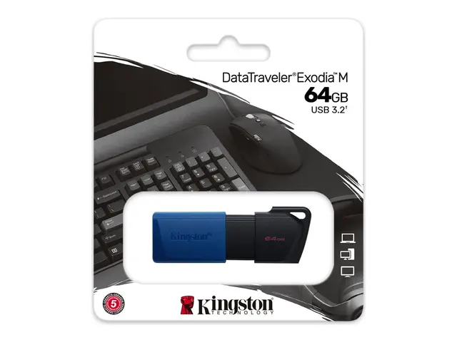 Kingston DataTraveler Exodia M - USB-flashstasjon 64 GB USB 3.2 Gen 1