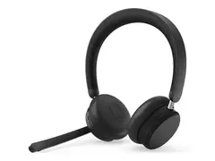 Lenovo 6550 - Hodesett - on-ear - Bluetooth trådløs - aktiv støydemping - svart - Certified for Microsoft Teams