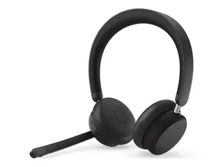 Lenovo 6550 - Hodesett - on-ear - Bluetooth trådløs - aktiv støydemping - svart - Certified for Microsoft Teams