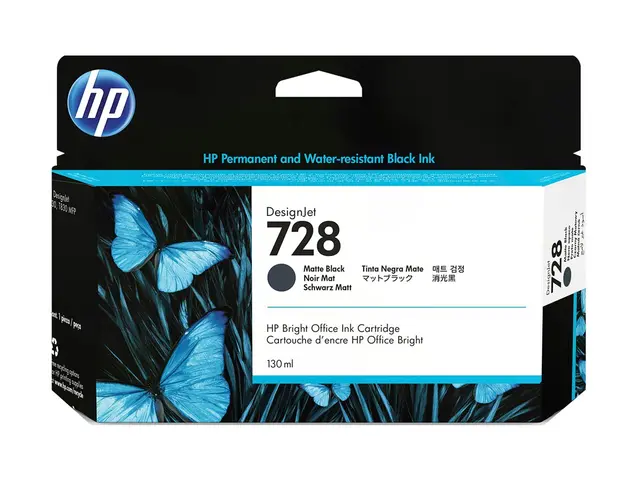 HP 728 - 130 ml matt svart original DesignJet blekkpatron for T730...