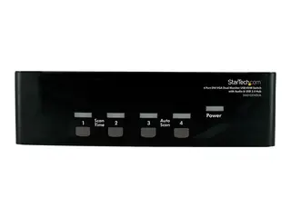 Startech 4 Port DVI VGA Dual Monitor KVM Switch USB with Audio and USB 2.0 Hub (SV431DDVDUA) KVM / lyd / USB-svitsj - 4 porter