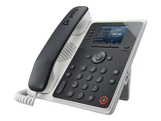 Poly Edge E220 - VoIP-telefon med anrops-ID/samtale venter treveis anropskapasitet - SIP, SDP - multilinjedrift - 16 linjer - midnattsbl&#229;, hvit