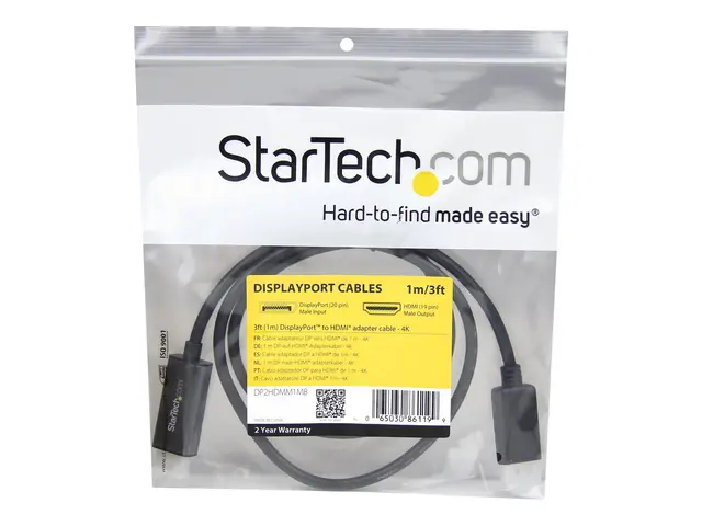 StarTech.com 3 ft (1 m) DisplayPort to HDMI Adapter Cable - 4K Dis...