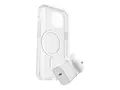 OtterBox Symmetry Series - Baksidedeksel for mobiltelefon MagSafe-samsvar - blank - med Premium Glass-skjermbeskytter og Fast Charge-vegglader USB-C 30 W - for Apple iPhone 16 Pro