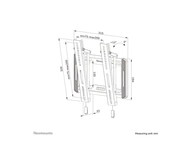 Neomounts WL35-550BL12 - Monteringssett (veggplate, brakettadapter...