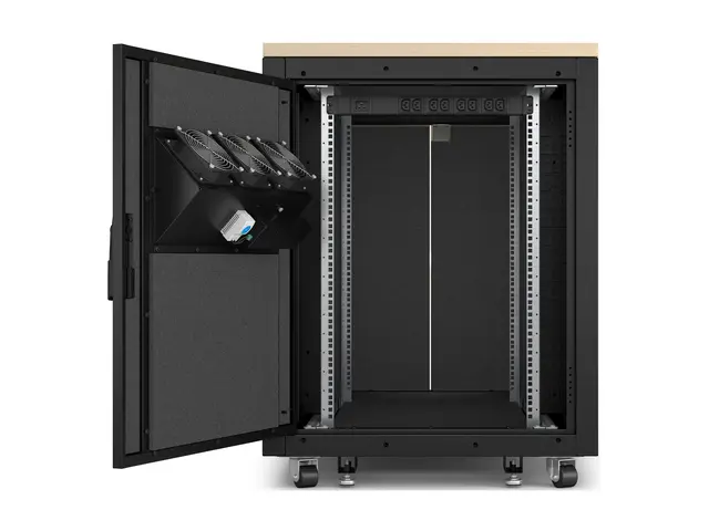 APC NetShelter - Rack (horisontal) lydisolert AC 230 V lønn 17U 19"