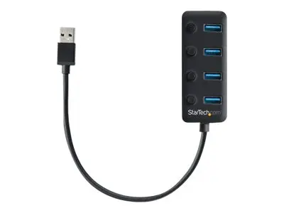 StarTech.com 4 Port USB 3.0 Hub, USB-A to 4x USB 3.0 Type-A with I...