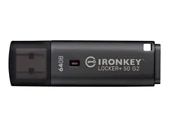 Kingston IronKey Locker+ 50 G2 - USB-flashstasjon kryptert - 64 GB - USB 3.2 Gen 1 - TAA-samsvar