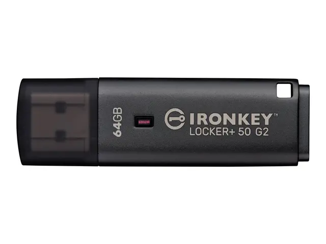 Kingston IronKey Locker+ 50 G2 - USB-flashstasjon - kryptert - 64 ...