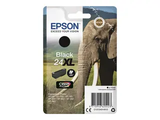 Epson 24XL - 10 ml - XL - svart - original blære med RF-alarm - blekkpatron - for Expression Photo XP-55, 750, 760, 850, 860, 950, 960, 970; Expression Premium XP-750, 850