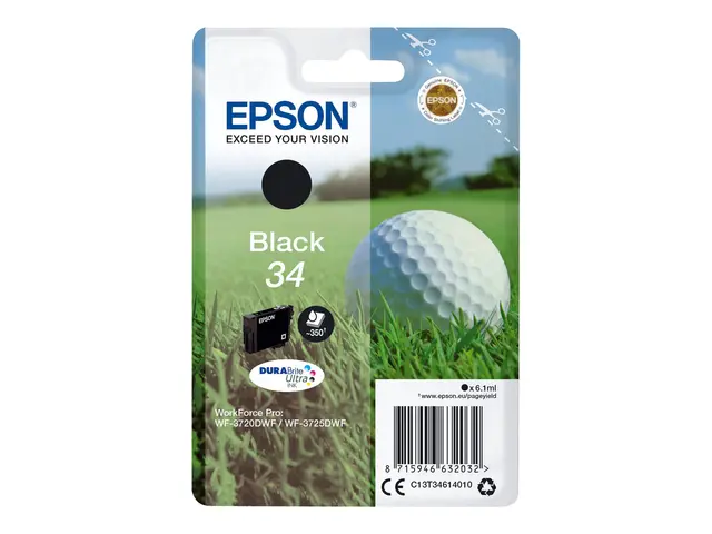 Epson 34 - 6.1 ml svart original blære med RF/lyd-alarm blekkpatro...
