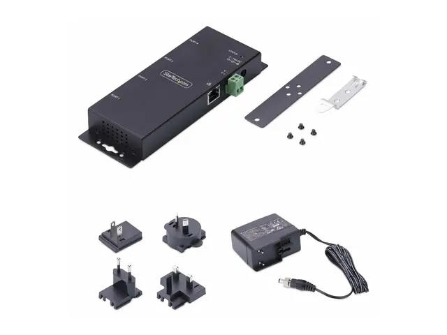 StarTech.com 4P Serial to Ethernet Adapter, IP LAN RS232 DB9 Conve...