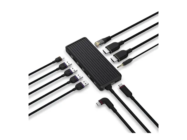 Unisynk 10 Port Dual Screen Hub - dokkingstasjon USB-C 3.1 2 x HDM...