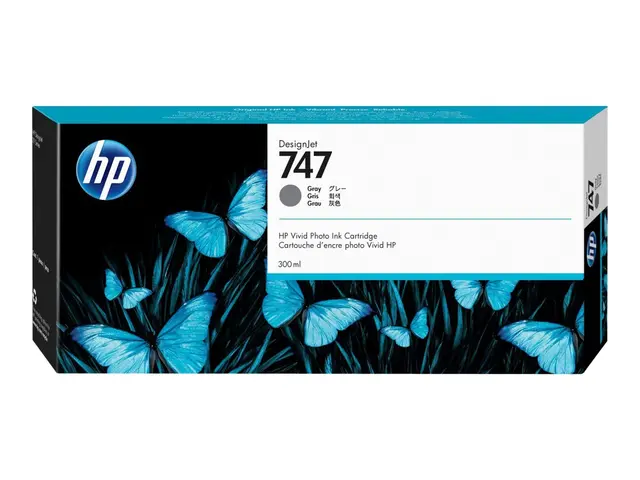 HP 747 - 300 ml - grå - original - DesignJet - blekkpatron - for D...