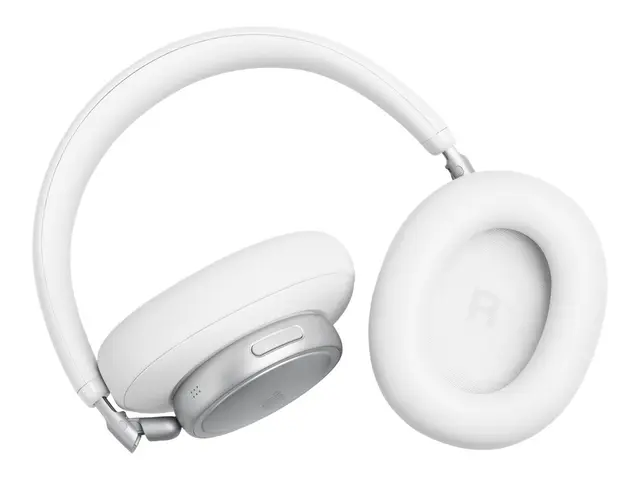 JBL LIVE 780NC - Hodetelefoner med mikrofon full størrelse - Bluetooth - trådløs, kablet - aktiv støydemping - 3,5 mm jakk - hvit 