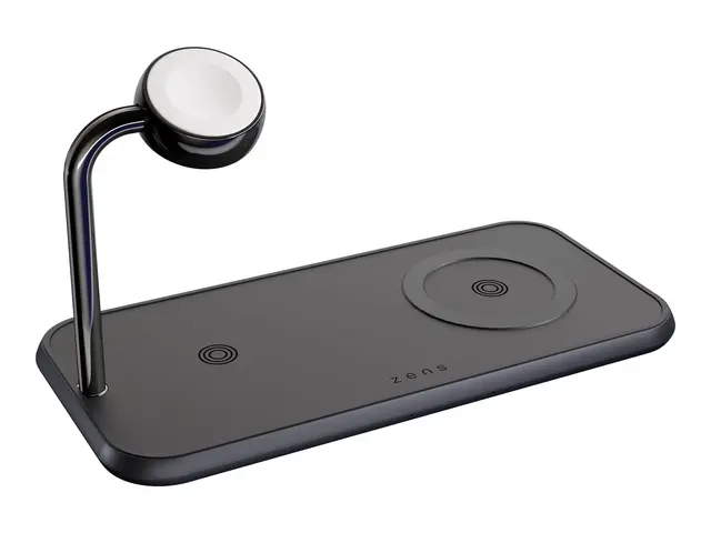 ZENS Dual+Watch Aluminium Wireless Charger - Trådløs ladepute / la...