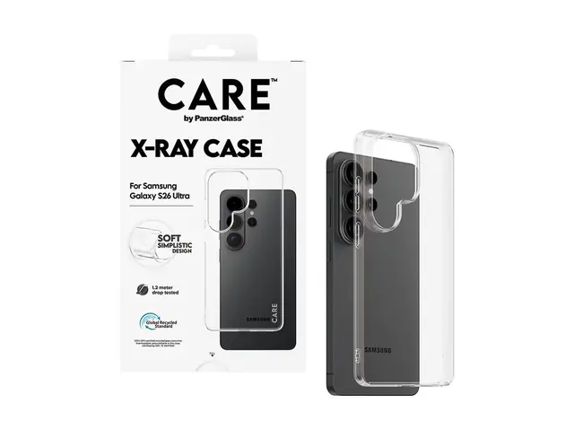 CARE by PanzerGlass X-Ray - Baksidedeksel for mobiltelefon termoplast-polyuretan (TPU) - gjennomsiktig - for Samsung Galaxy S26 Ultra 