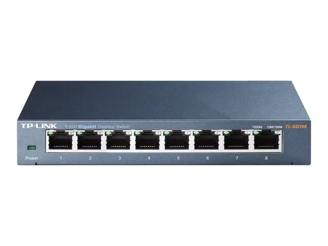 TP-Link TL-SG108 8-port Metal Gigabit Switch - Switch - ikke-styrt...