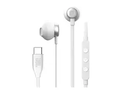 JBL TUNE 305C - Ørepropper med mikrofon - i øret kablet - USB-C - hvit