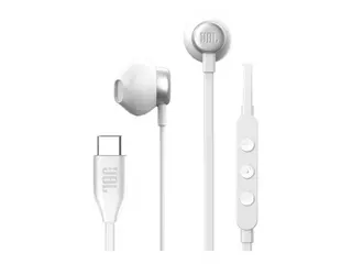 JBL TUNE 305C - Ørepropper med mikrofon - i øret kablet - USB-C - hvit