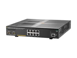 HPE Aruba 2930F 8G PoE+ 2SFP+ - Switch - L3 Styrt - 8 x 10/100/1000 (PoE+) + 2 x 1 Gigabit / 10 Gigabit SFP+ (opplink) - rackmonterbar - PoE+ (125 W)