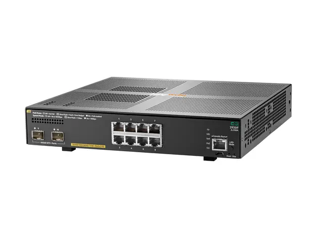 HPE Aruba 2930F 8G PoE+ 2SFP+ - Switch - L3 - Styrt - 8 x 10/100/1...