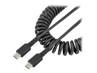 STARTECH.COM 20in 50cm USB C Charging Cable Coiled Heavy Duty Fast Charge &amp; S