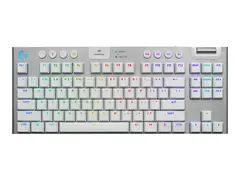 Logitech G G915 X - Tastatur - LIGHTSPEED TKL - bakgrunnsbelyst - trådløs - 2.4 GHz, Bluetooth, USB - QWERTY - Storbritannia - tastsvitsj: GL Tactile - hvit