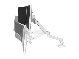 Ergotron LX Pro - Monteringssett (dobbel direktearm) for 2 LCD-skjermer - aluminium - hvit - skjermstørrelse: inntil 27" - skrivebordsmonterbar